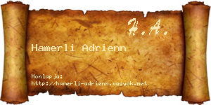 Hamerli Adrienn névjegykártya